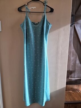 Levi's Women's Teal Floral Slip Dress with Tie Straps